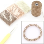 DIY kit armband haken met 11/0 - beige crystal